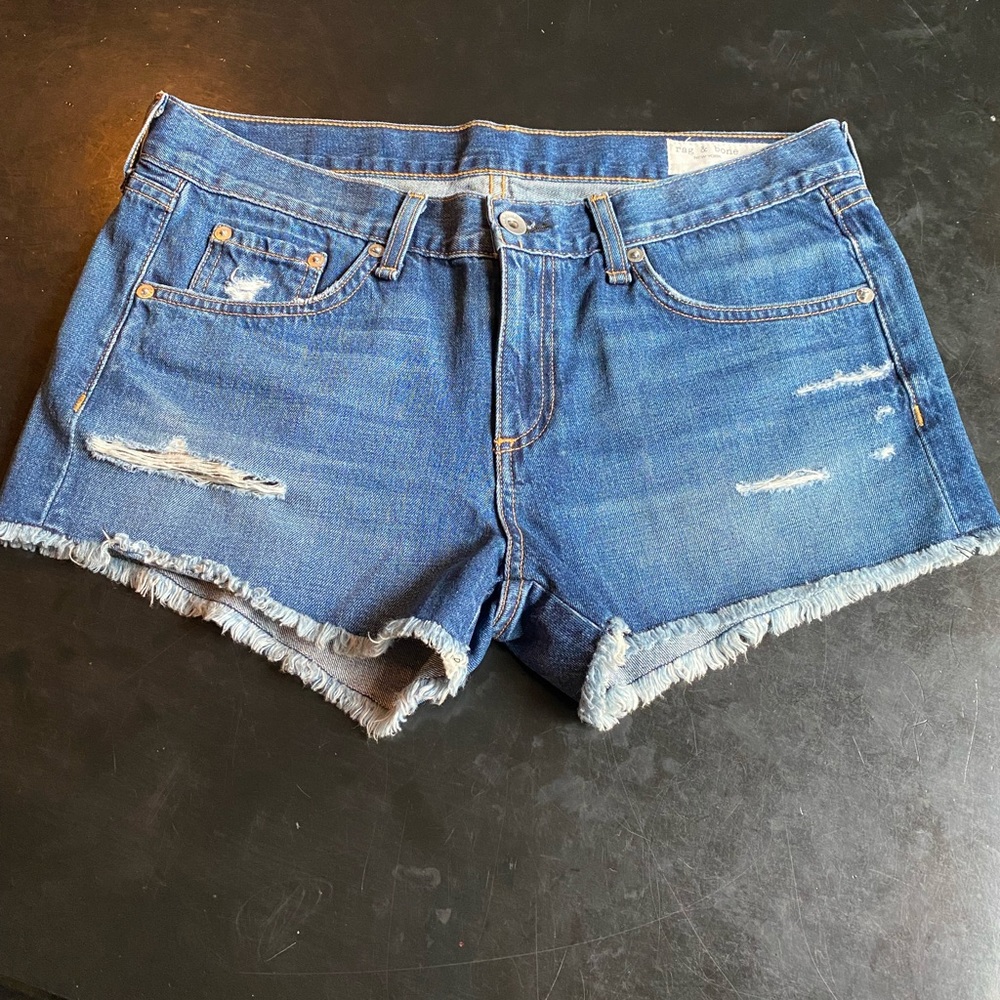 Rag & Bone Denim Cut Off Fray Shorts 28